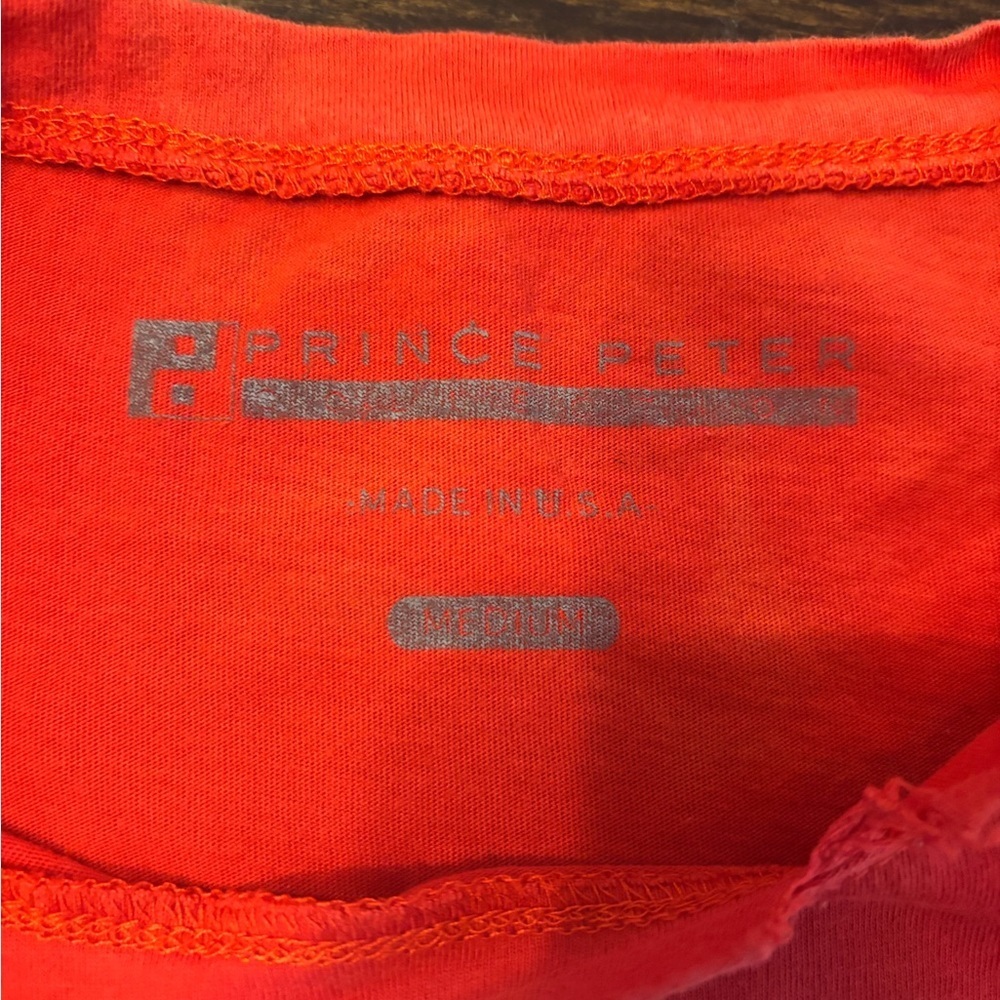Prince Peter Collection Los Angeles Rodeo Drive Red Distressed Cropped Tee-M - Picture 3 of 5